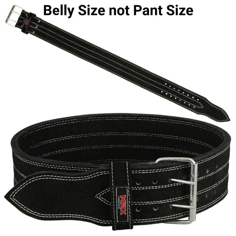 MRX Quality Power Weight Lifting Leather Belt 4" Wide Black Heavy Duty All Sizes