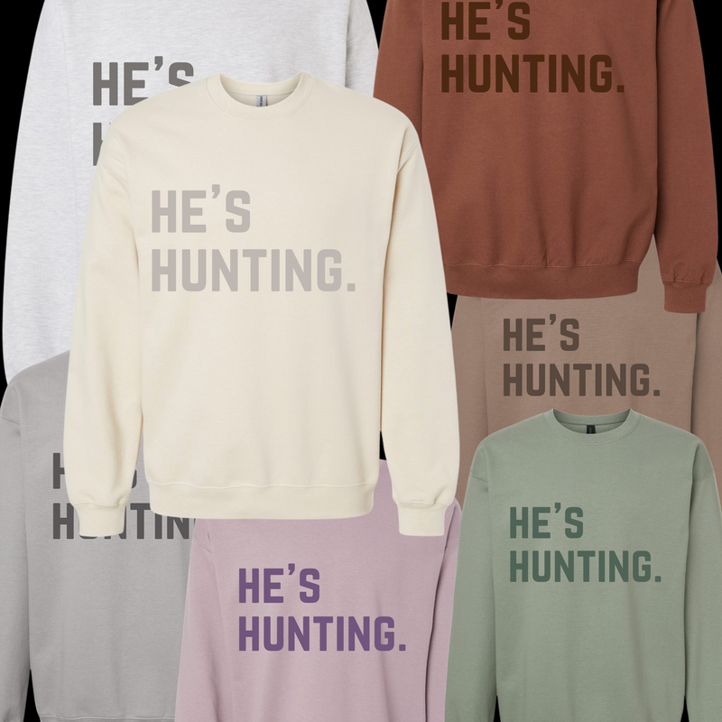 Load image into Gallery viewer, He’s Hunting. Crew Neck Sweatshirt
