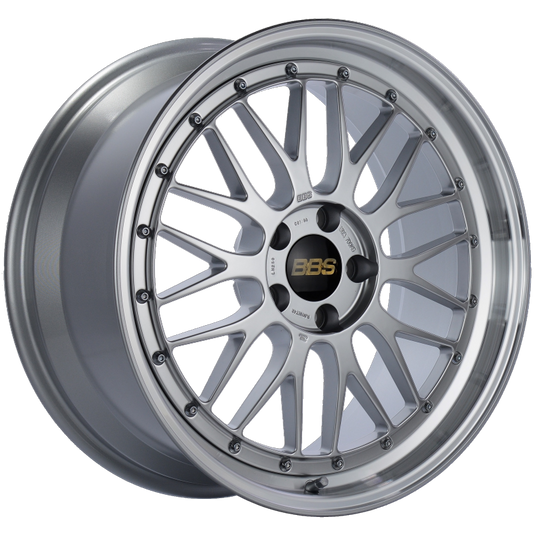 BBS LM 19x9 5x112 ET42 Diamond Silver Center Diamond Cut Lip Wheel -82mm PFS/Clip Required