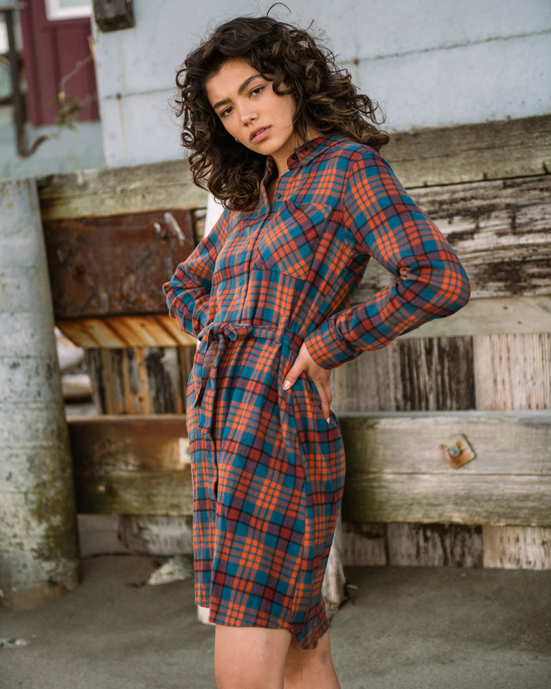 Load image into Gallery viewer, The Responsible Flannel Shirt Dress