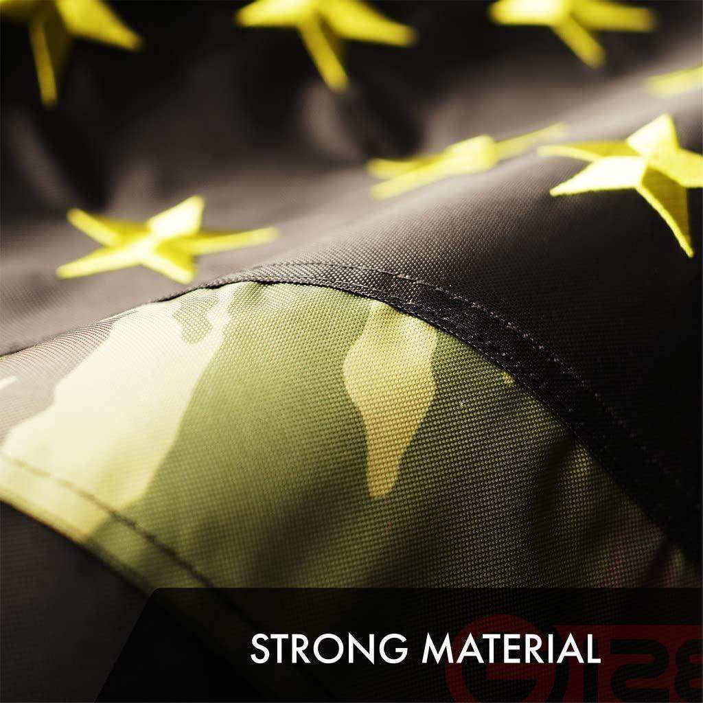 American USA Camouflage Flag | 3x5 Ft | ToughWeave Pro Series Embroidered 420D Polyester | Green Stars Camo Stripes Embroidered Stars Sewn Stripes Indoor Outdoor Brass Grommets - Skoutley Outdoors LLC