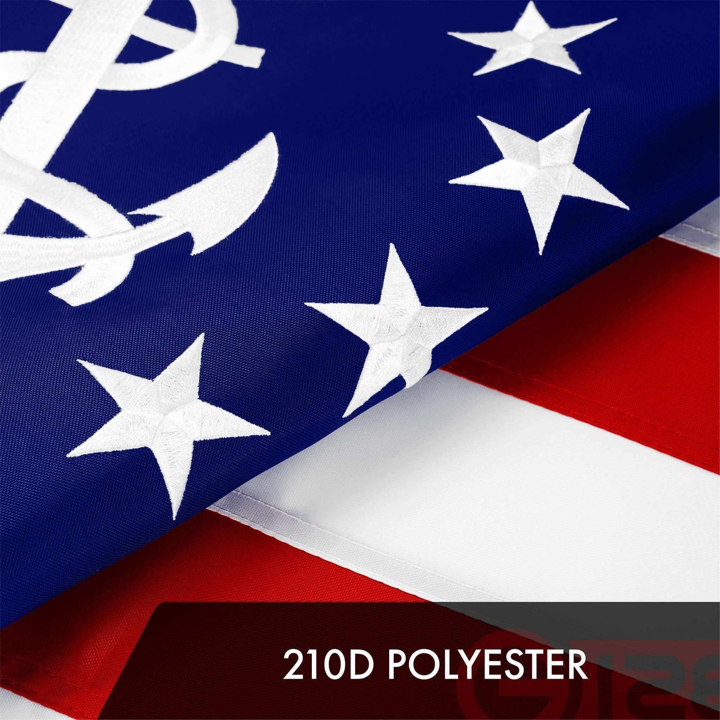 American USA Yacht Ensign Flag | 3x5 Ft | ToughWeave Series Embroidered 300D Polyester | Nautical Flag Embroidered Stars Sewn Stripes Indoor Outdoor Brass Grommets - Skoutley Outdoors LLC