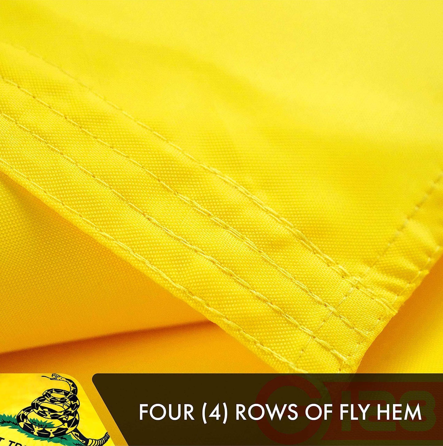 Gadsden Don't Tread On Me Flag | 3x5 Ft | Double ToughWeave Series Double Sided Embroidered 210D Polyester | Historical Flag Embroidered Design Indoor Outdoor Brass Grommets Heavy Duty 3 ply - Skoutley Outdoors LLC