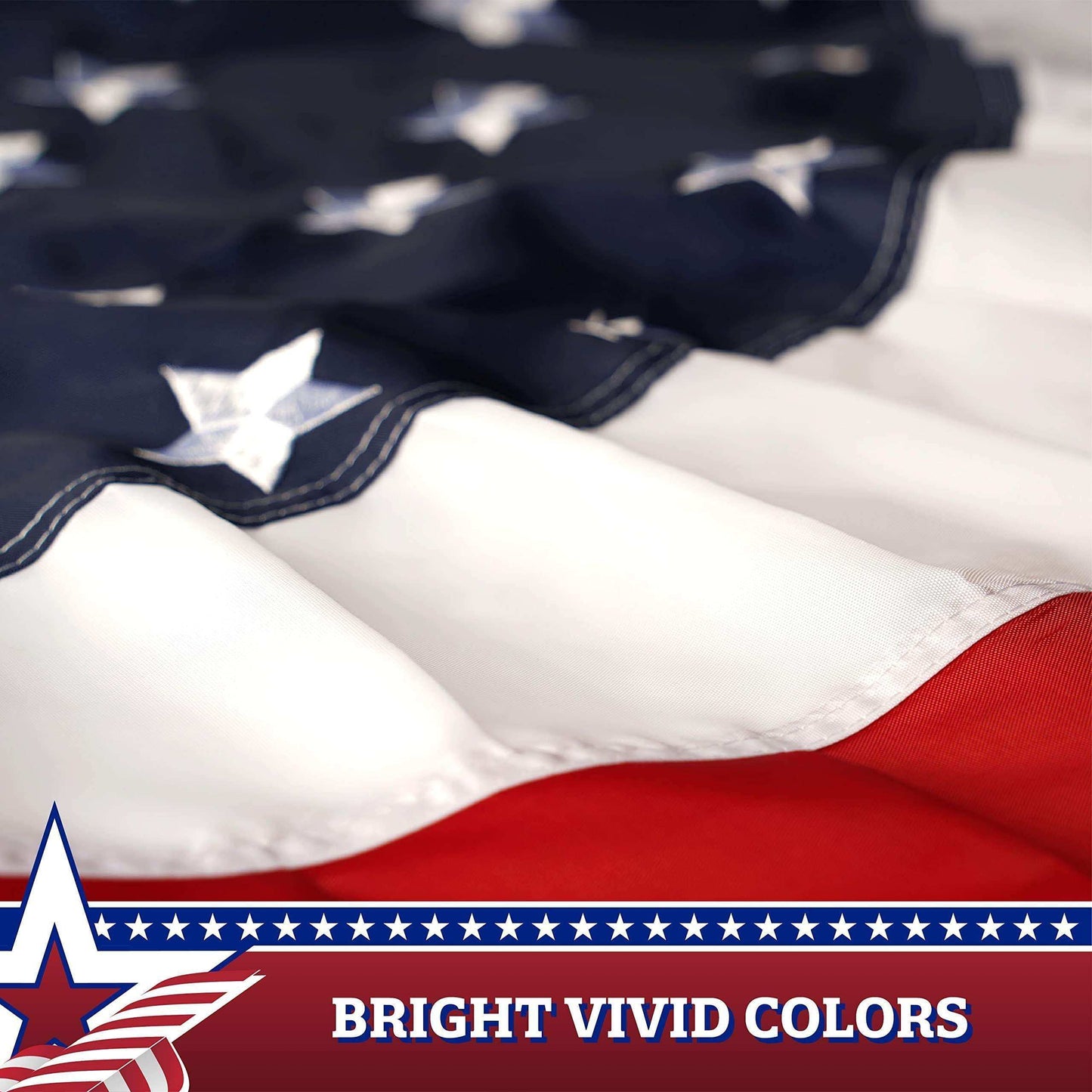 USA Pleated Fan Flag Star 1.5x1.5FT Center Quarter Circle Embroidered Polyester Stars and Stripes - Skoutley Outdoors LLC