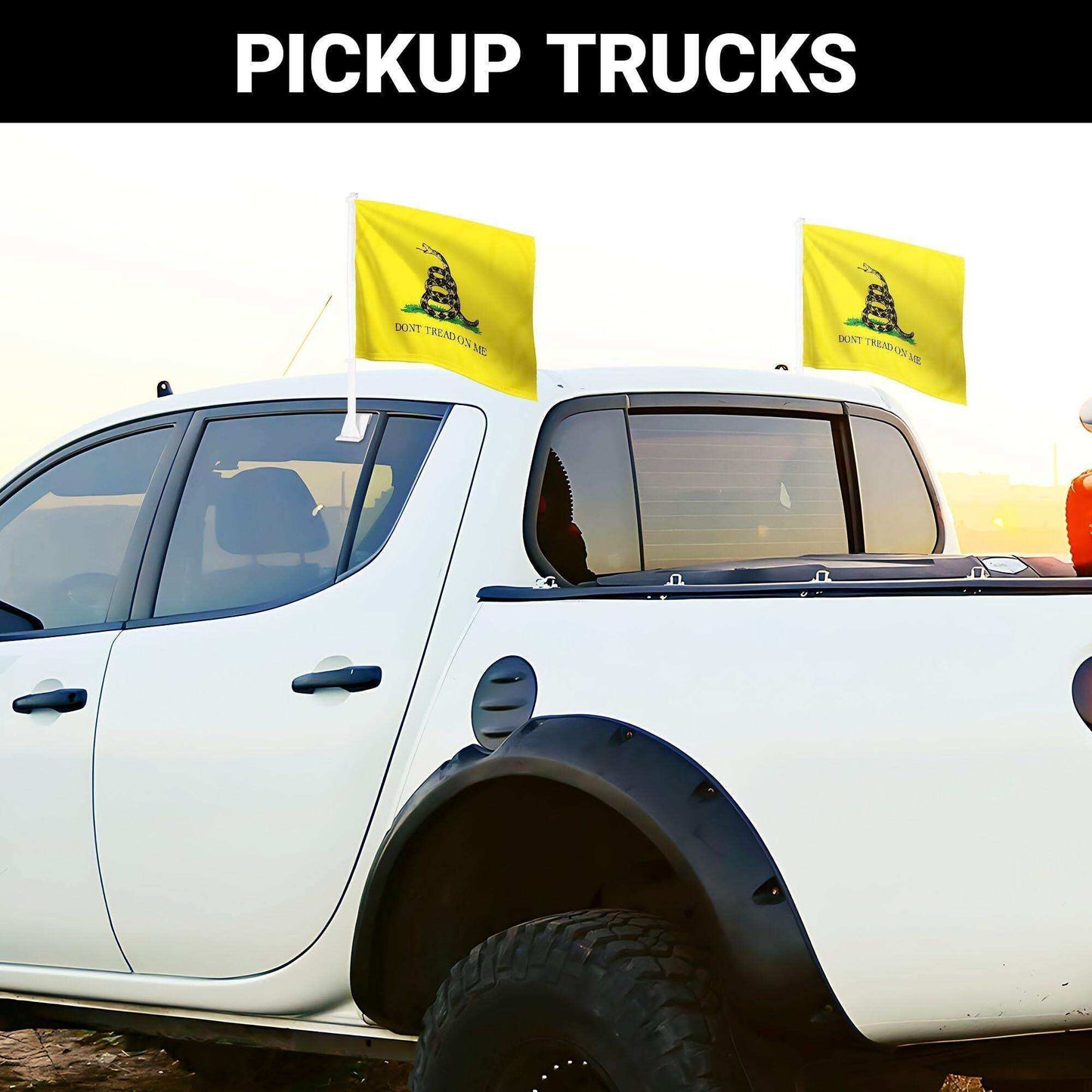 2 Pack: Gadsden Don't Tread On Me Car Flag | 11x17 In | Double LiteWeave Pro Series Double Sided Printed 150D Polyester | Flagpole Included | Perfect for Festival Celebrations Parades - Skoutley Outdoors LLC