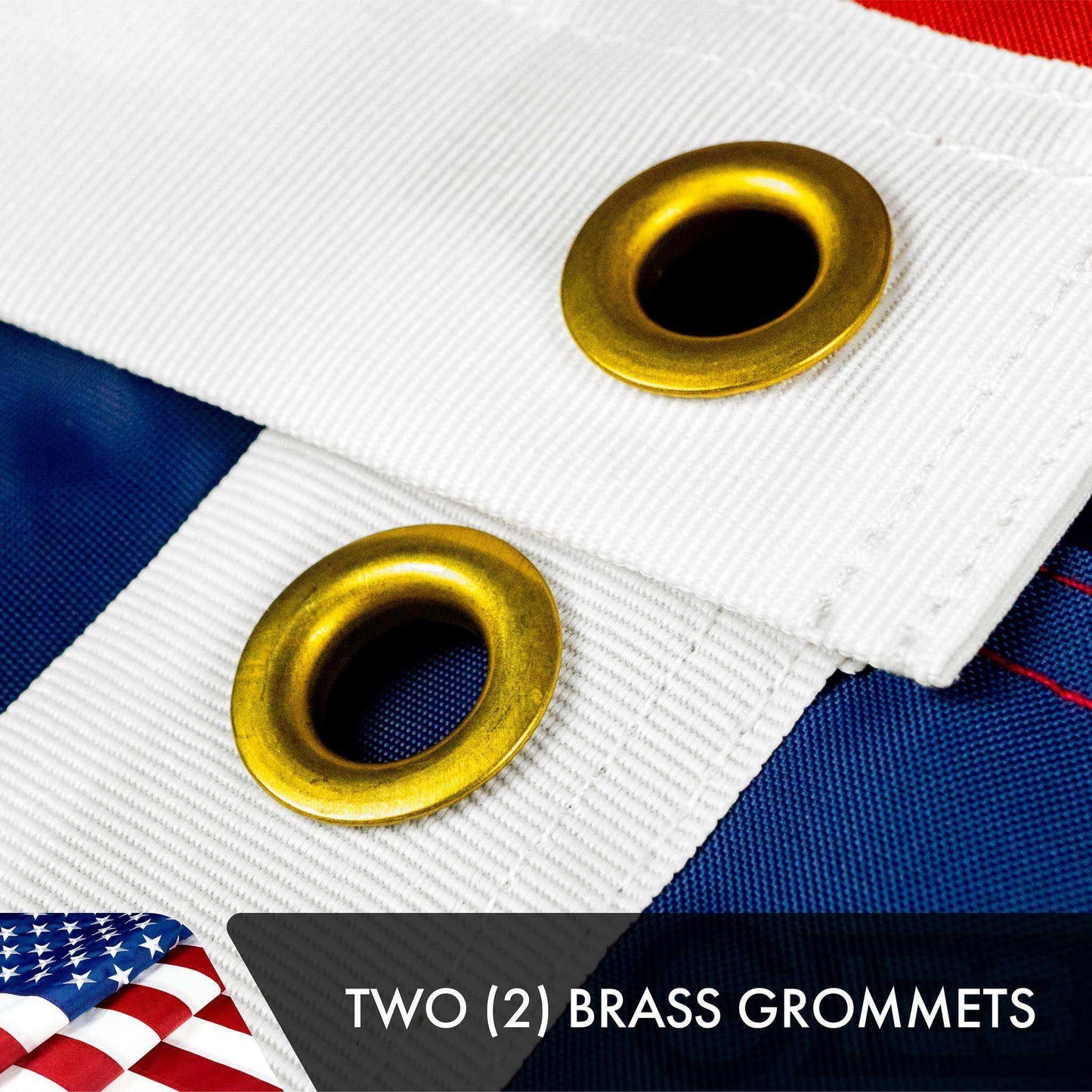 American USA Flag | 3x5 Ft | Double ToughWeave Series Double Sided Embroidered 210D Polyester | Country Flag Embroidered Stars Sewn Stripes Indoor Outdoor Brass Grommets Heavy Duty 2 ply - Skoutley Outdoors LLC