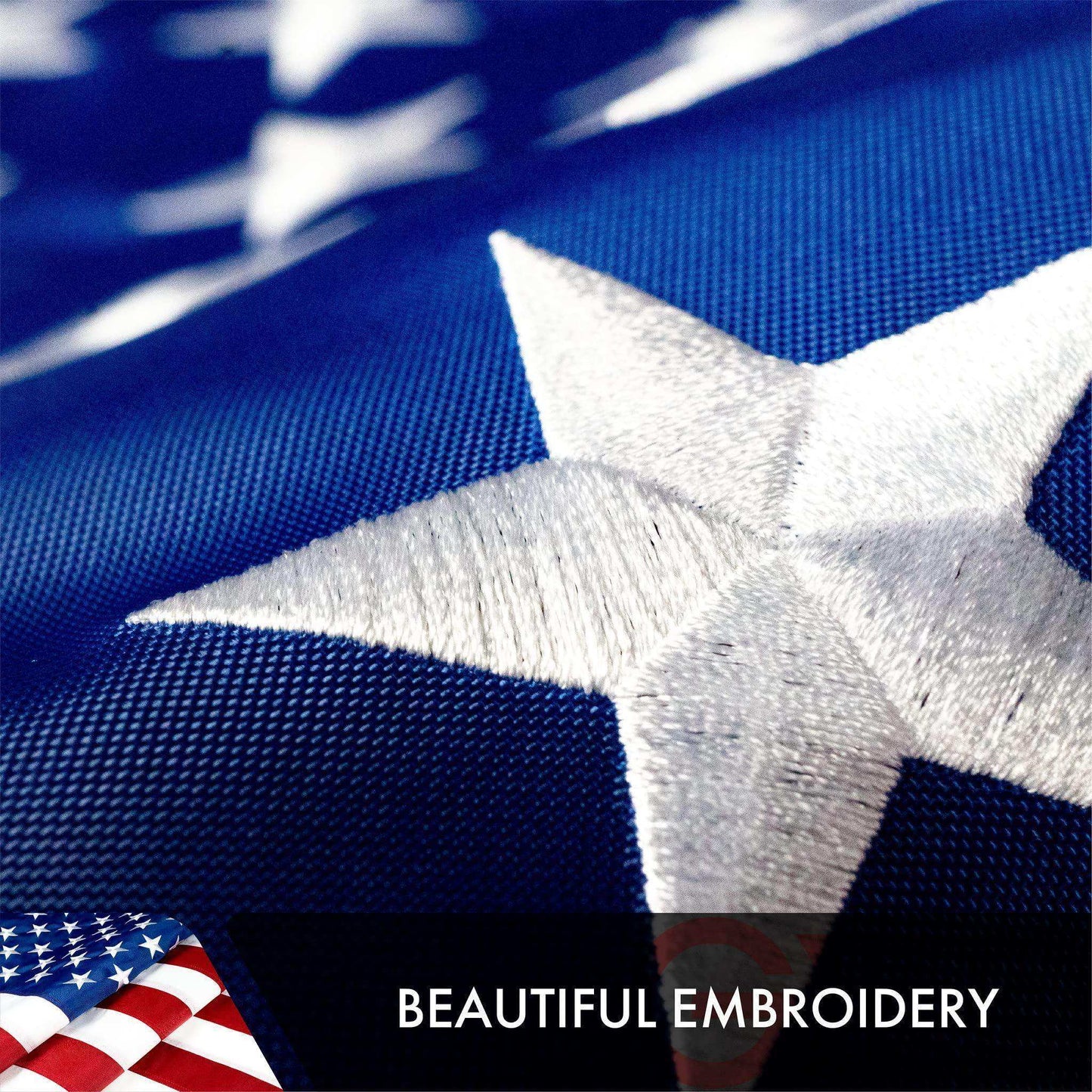 American USA Flag | 3x5 Ft | Double ToughWeave Series Double Sided Embroidered 210D Polyester | Country Flag Embroidered Stars Sewn Stripes Indoor Outdoor Brass Grommets Heavy Duty 2 ply - Skoutley Outdoors LLC