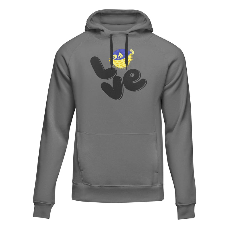Load image into Gallery viewer, Love Fishing Blue Blowfish Globe Unisex Hoodie