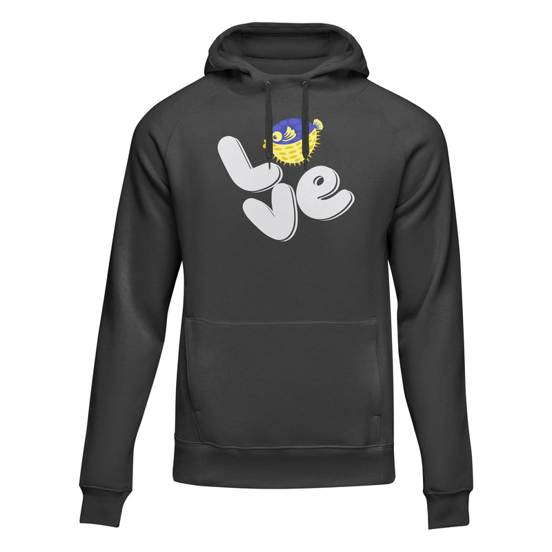 Load image into Gallery viewer, Love Fishing Blue Blowfish Globe Unisex Hoodie