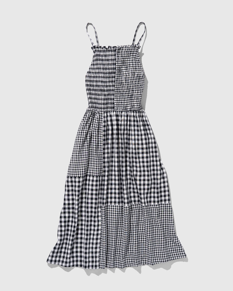 Load image into Gallery viewer, Organic Smocked Patchwork Dress
