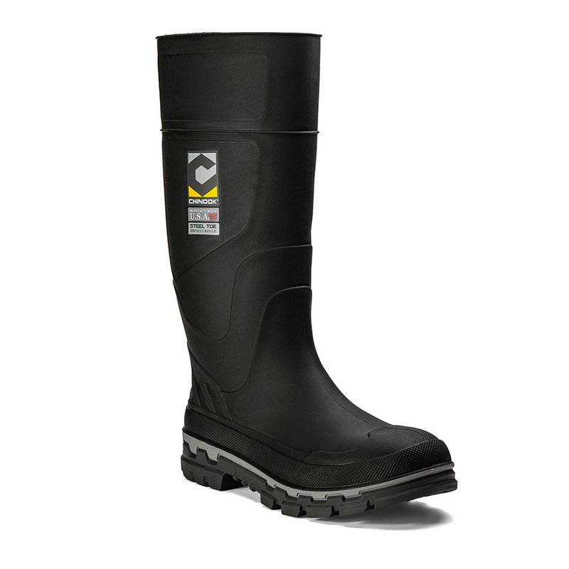 Load image into Gallery viewer, Kickaxe 15" Steel Toe Waterproof Rubber Boot – Black/Grey