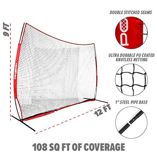 Load image into Gallery viewer, PowerNet 12x9 Ft Sports Barrier Net for Player & Property Protection (1021)