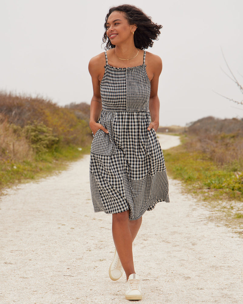 Load image into Gallery viewer, Organic Smocked Patchwork Dress
