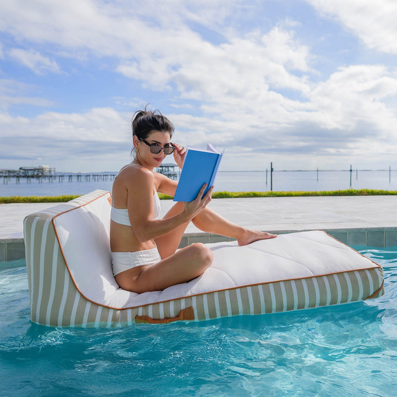 Load image into Gallery viewer, Lux Inflatable Chaise Pool Lounger with Sunbrella® Fabric