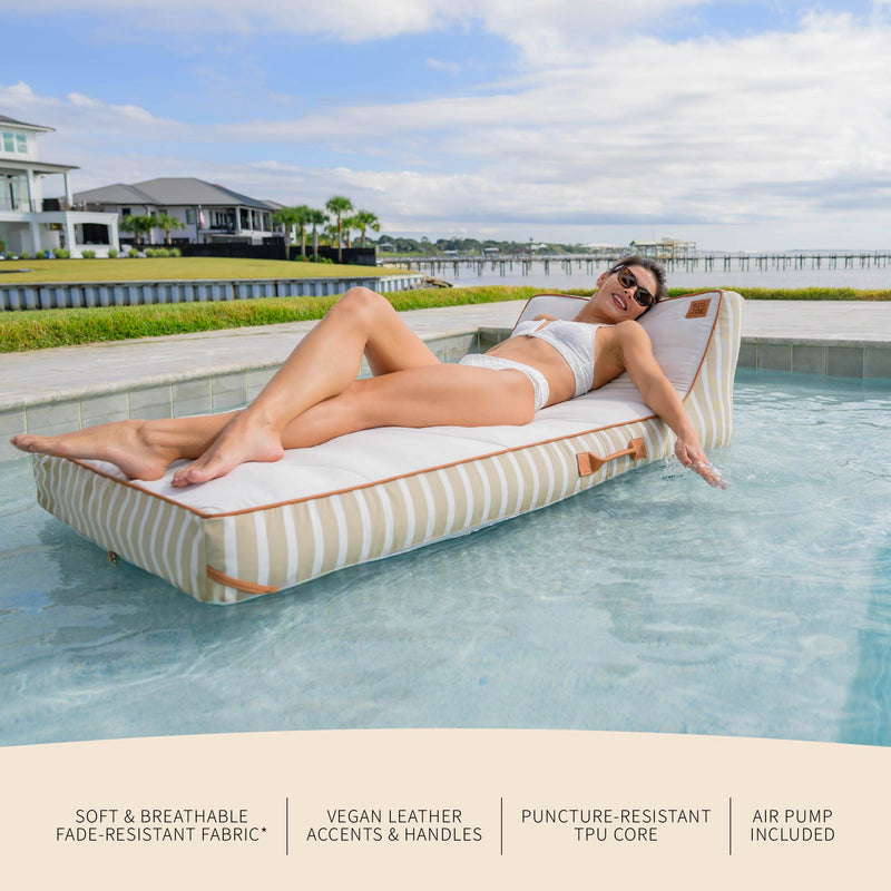 Load image into Gallery viewer, Lux Inflatable Chaise Pool Lounger with Sunbrella® Fabric