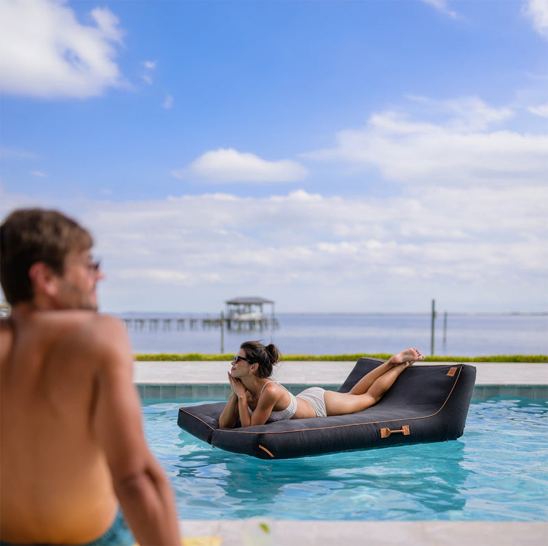 Load image into Gallery viewer, Lux Double Inflatable Chaise Pool Float with Sunbrella® Fabric