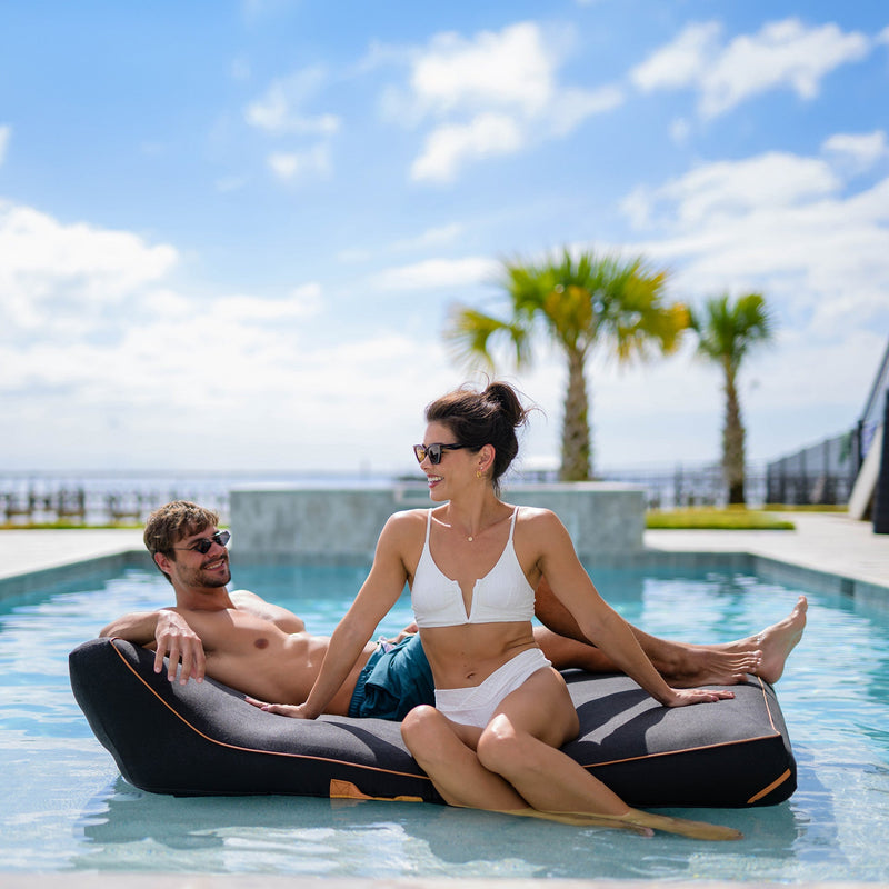 Load image into Gallery viewer, Lux Double Inflatable Chaise Pool Float with Sunbrella® Fabric