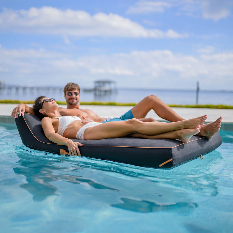 Load image into Gallery viewer, Lux Double Inflatable Chaise Pool Float with Sunbrella® Fabric