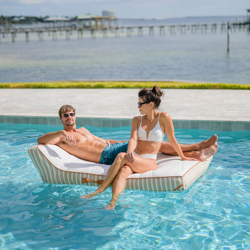 Load image into Gallery viewer, Lux Double Inflatable Chaise Pool Float with Sunbrella® Fabric