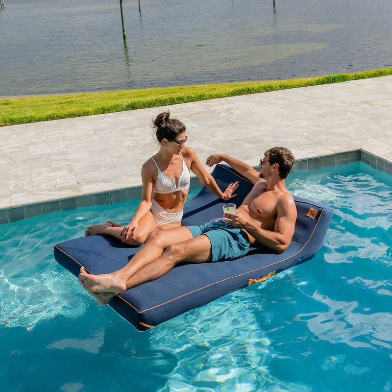 Load image into Gallery viewer, Lux Double Inflatable Chaise Pool Float with Sunbrella® Fabric