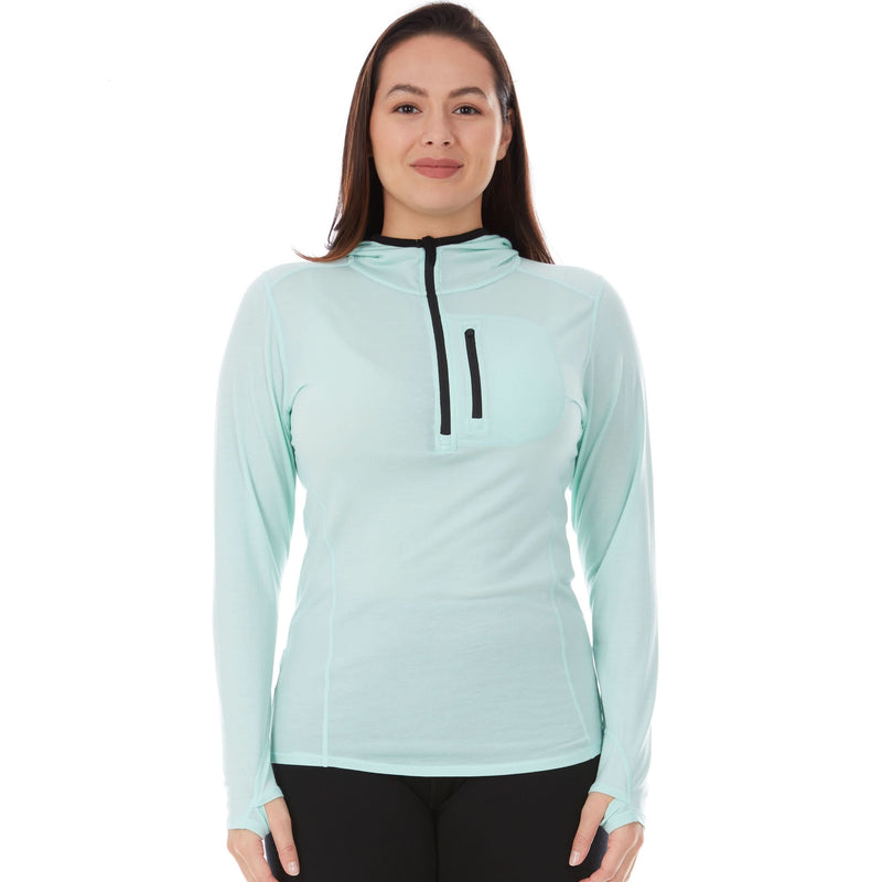 Load image into Gallery viewer, Women's 1/4 Zip Merino Sun Hoodie - Microweight