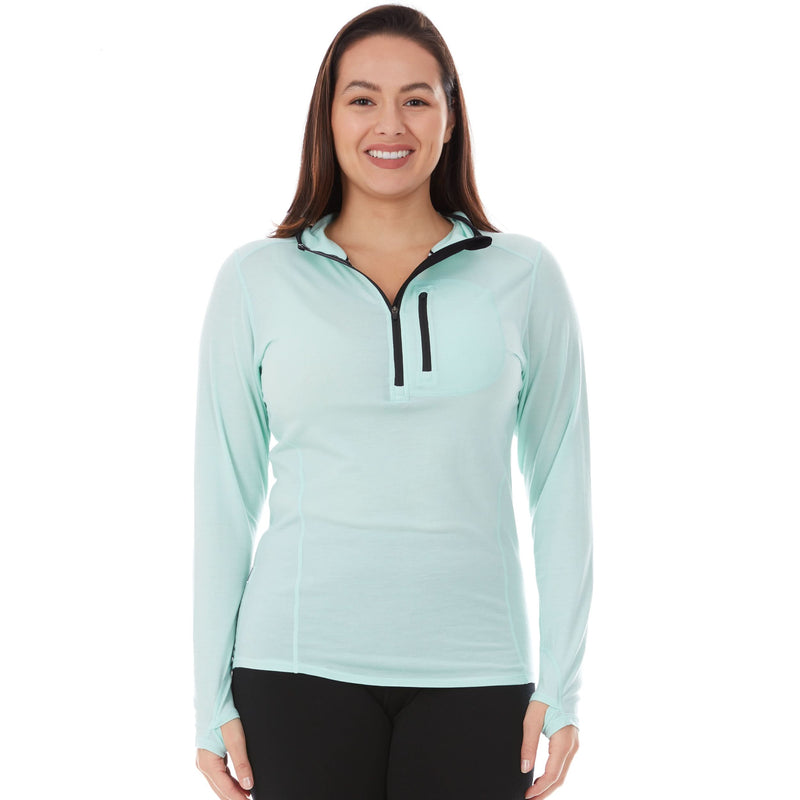 Load image into Gallery viewer, Women's 1/4 Zip Merino Sun Hoodie - Microweight