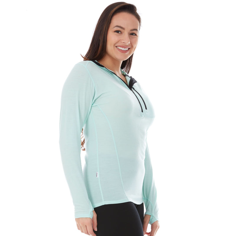 Load image into Gallery viewer, Women's 1/4 Zip Merino Sun Hoodie - Microweight