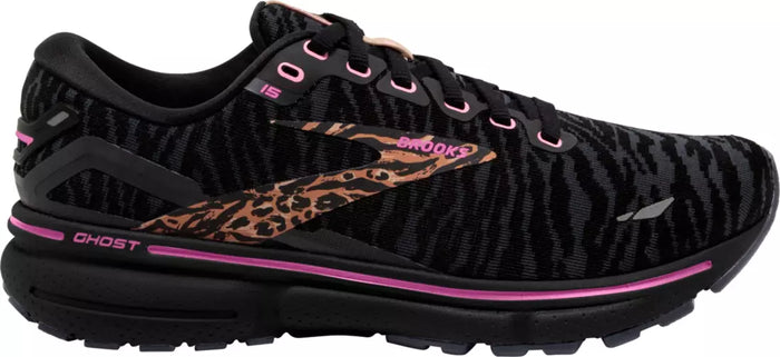 Women's Brooks Ghost 15, Black/Spring Crocus/Sunburn, 5 B Medium - Skoutley Outdoors LLC