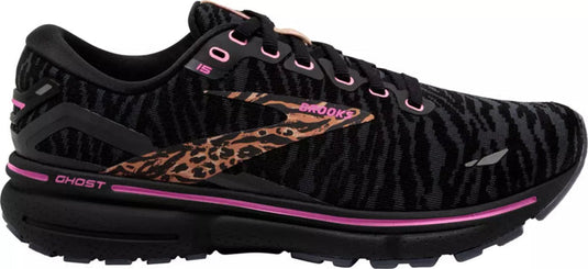 Women's Brooks Ghost 15, Black/Spring Crocus/Sunburn, 5 B Medium - Skoutley Outdoors LLC