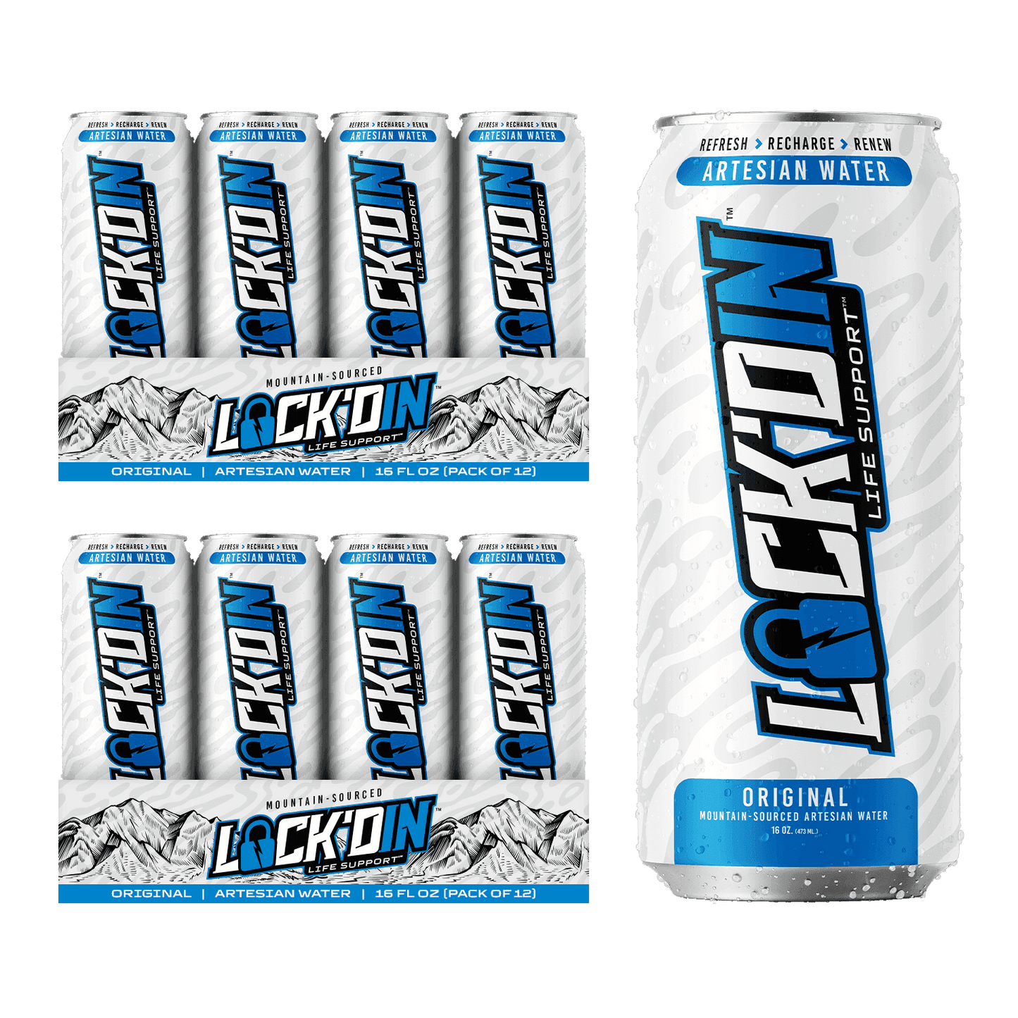 24-Pack LOCK'DIN Natural Artesian Water: Life Support for the Thirst Hero in You - Skoutley Outdoors LLC