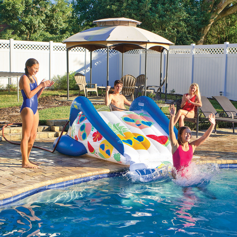 Load image into Gallery viewer, WOW Sports Fruit Fun Soaker Sprinkler Inflatable Slide for In-Ground Pools