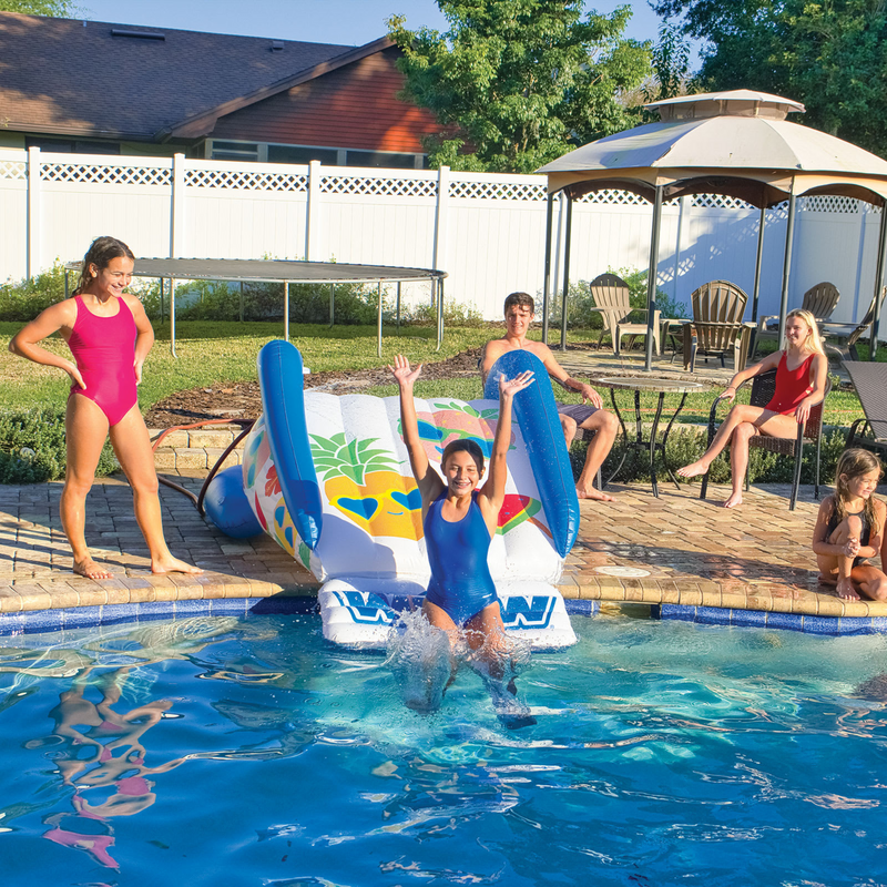 Load image into Gallery viewer, WOW Sports Fruit Fun Soaker Sprinkler Inflatable Slide for In-Ground Pools