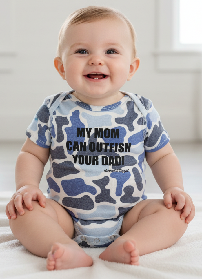Load image into Gallery viewer, "My Mom Can Outfish Your Dad" Onesie