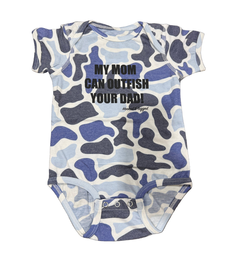 Load image into Gallery viewer, "My Mom Can Outfish Your Dad" Onesie