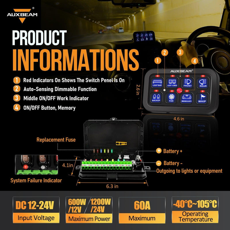 Load image into Gallery viewer, Single Series 6/8 Gang LED Switch Panel,Off Road Light Controller