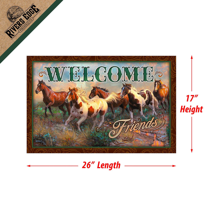 Load image into Gallery viewer, Door Mat Rubber 26in x 17in-Welcome Horse