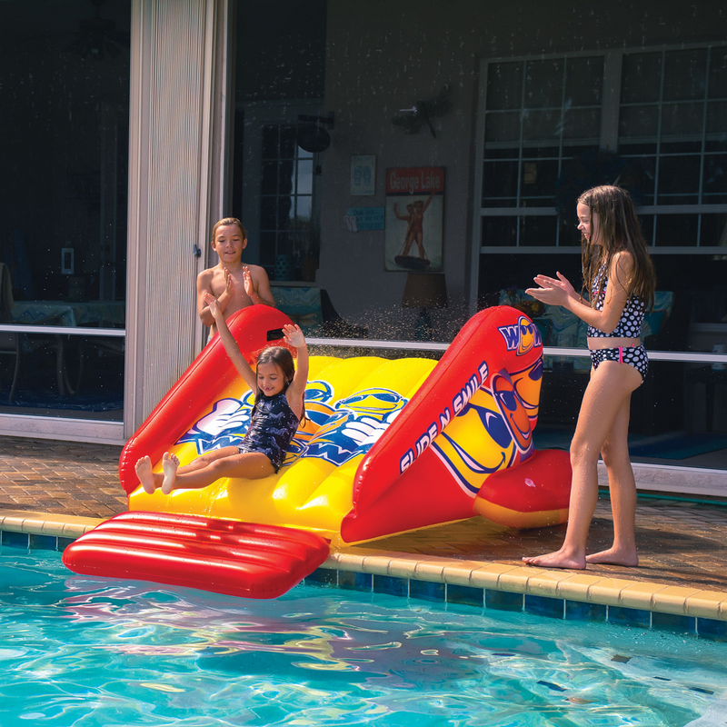 Load image into Gallery viewer, WOW Sports Slide N Smile Inflatable Pool Slide with Sprinklers for Kids and Adults