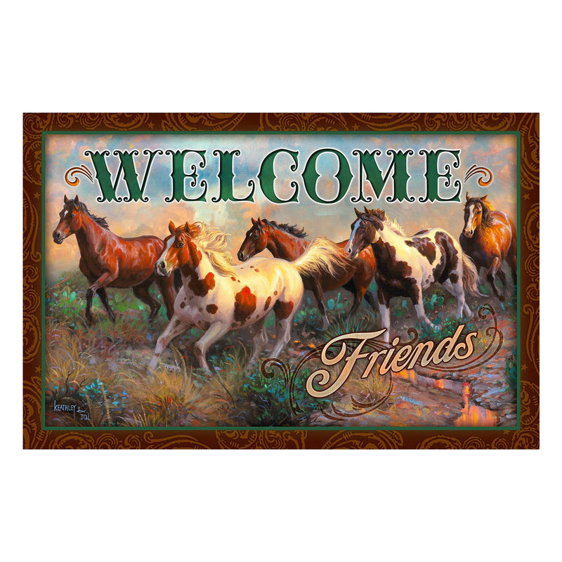 Load image into Gallery viewer, Door Mat Rubber 26in x 17in-Welcome Horse