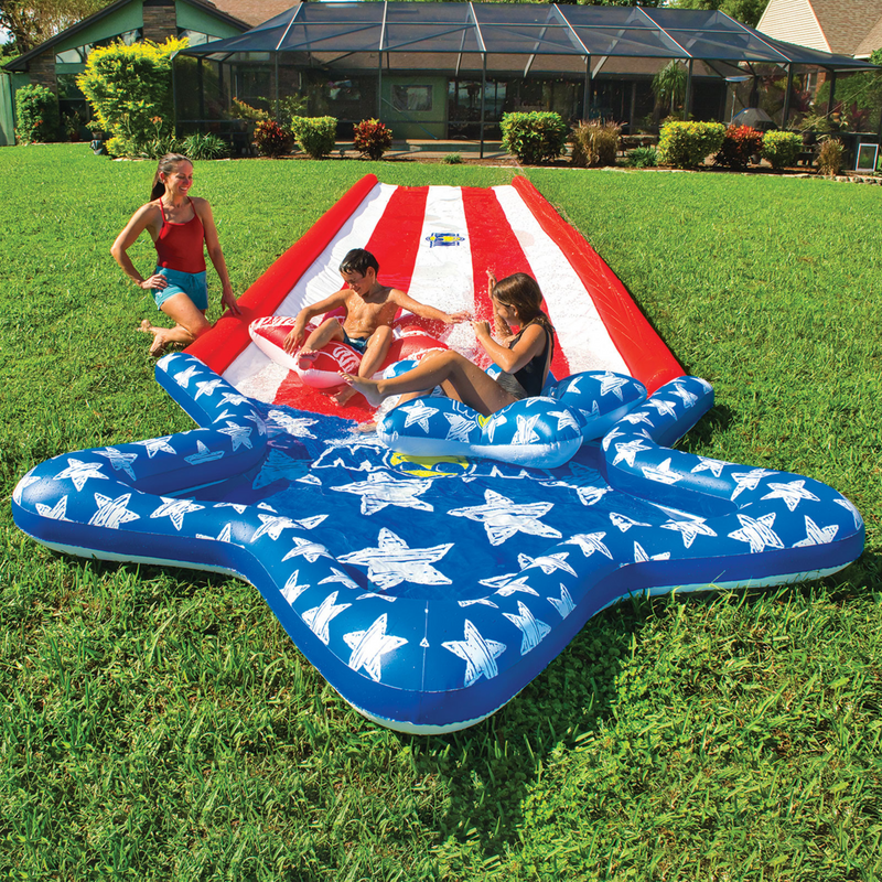 Load image into Gallery viewer, WOW Sports Americana Stars & Stripes Giant 40ft Backyard Super Slide