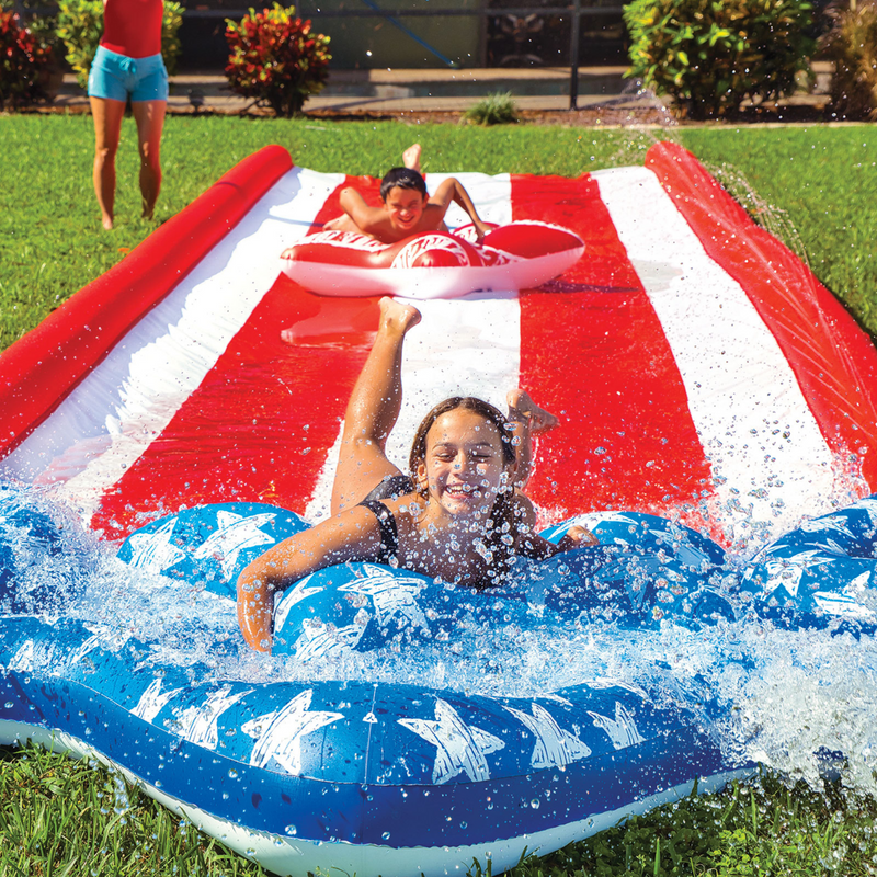 Load image into Gallery viewer, WOW Sports Americana Stars & Stripes Giant 40ft Backyard Super Slide