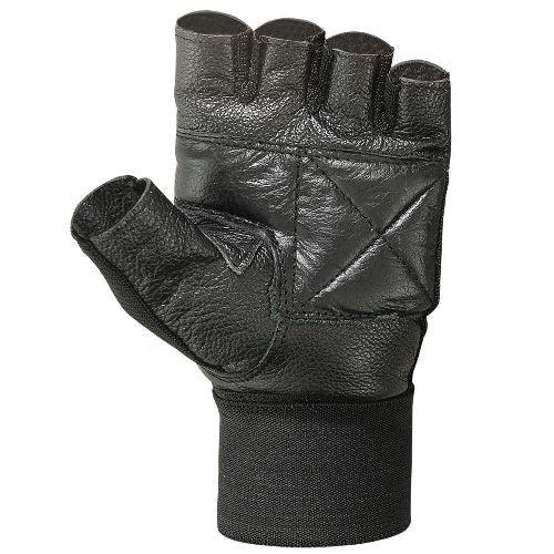MRX Weight Lifting Gloves With Long Wrist Strap Genuine Leather Black All Sizes