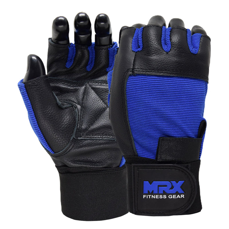 Load image into Gallery viewer, MRX Weight Lifting Gloves Leather Workout Glove With Long Wrist Strap