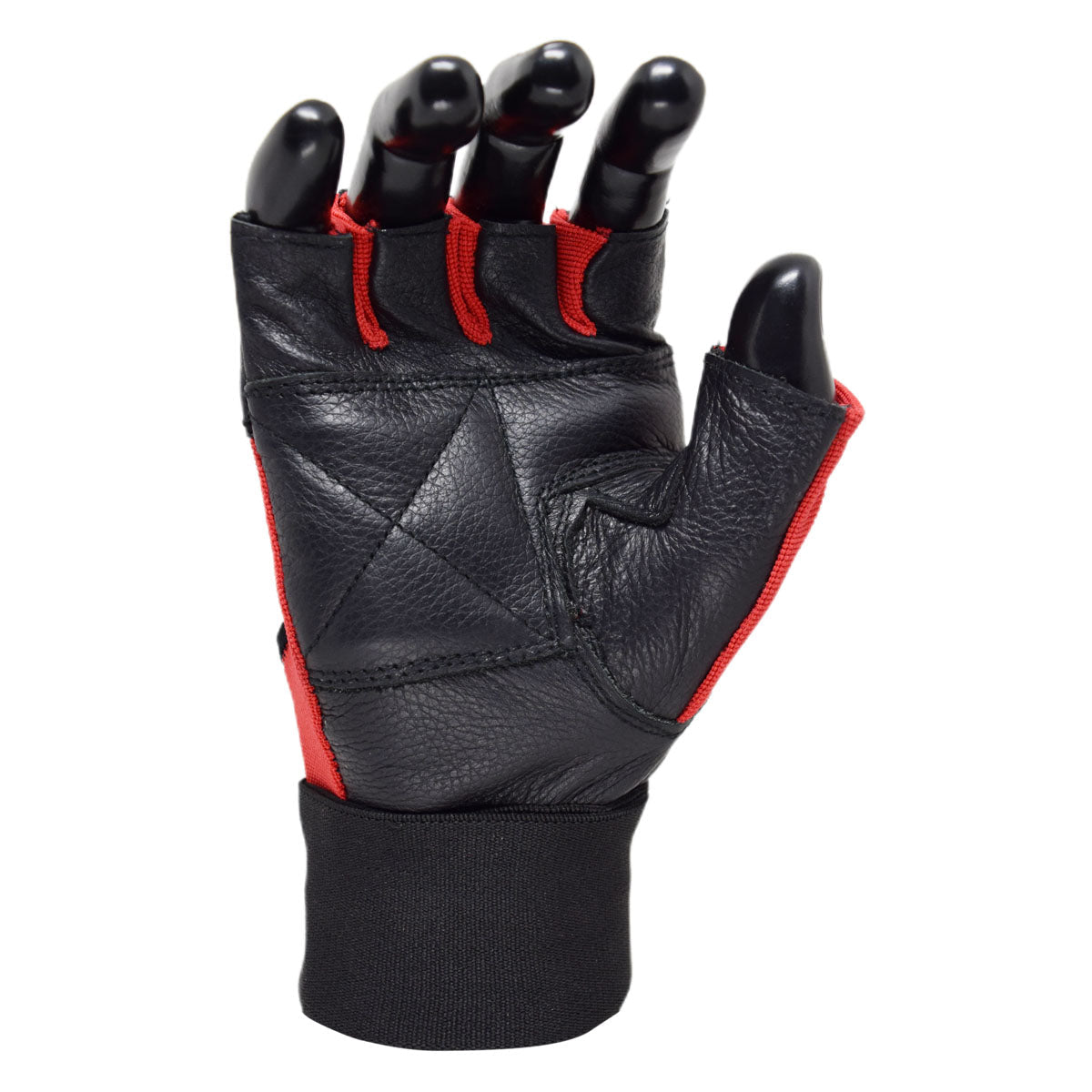 MRX Weight Lifting Gloves Leather Workout Glove With Long Wrist Strap
