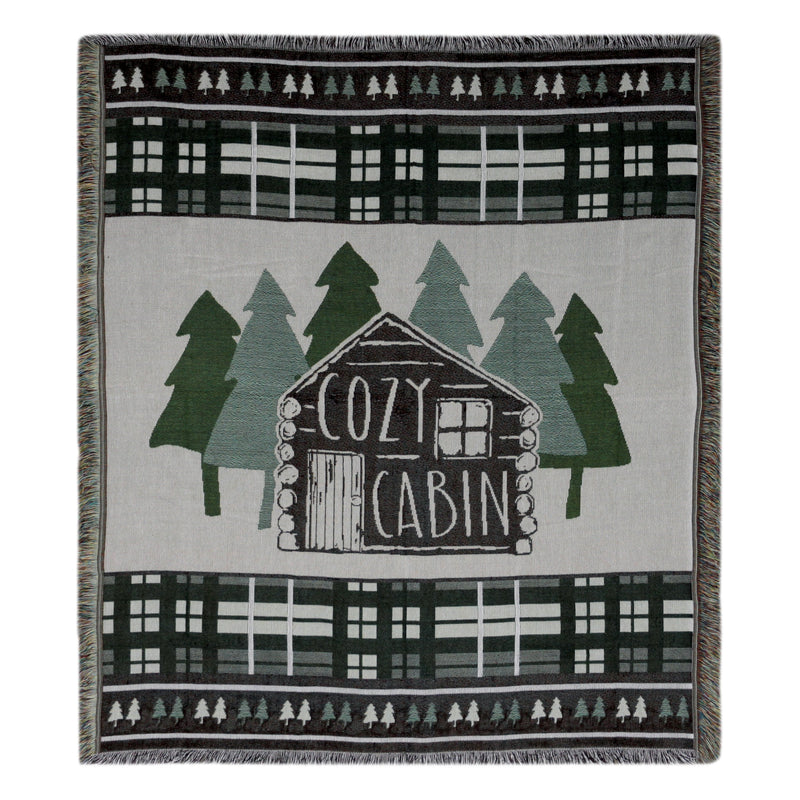 Load image into Gallery viewer, Tapestry Throw 50in x 60in-Cabin