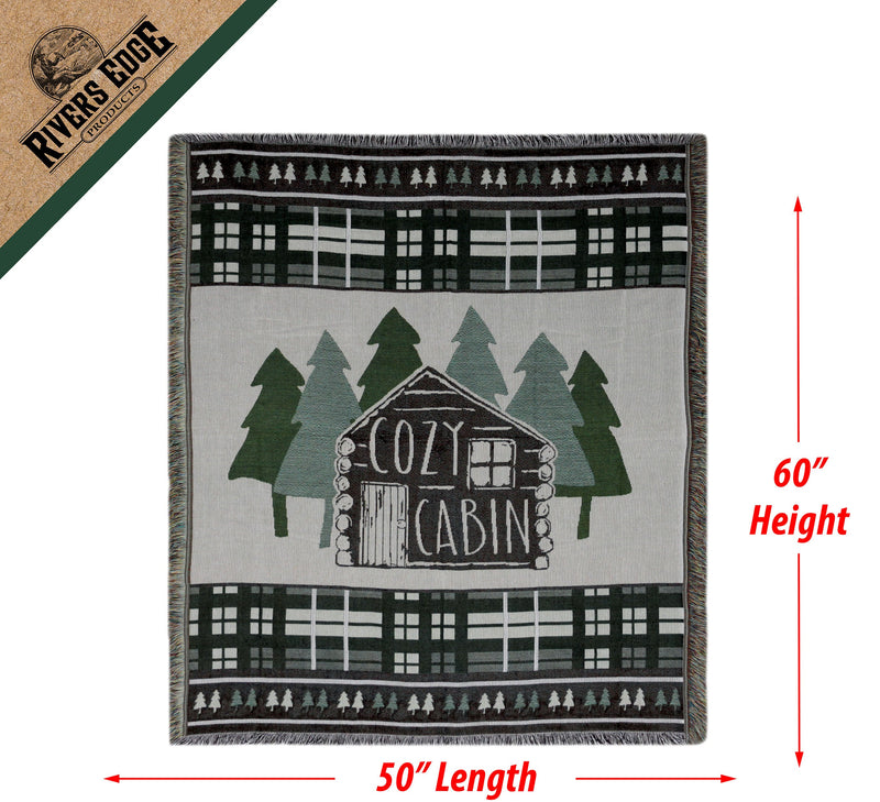 Load image into Gallery viewer, Tapestry Throw 50in x 60in-Cabin