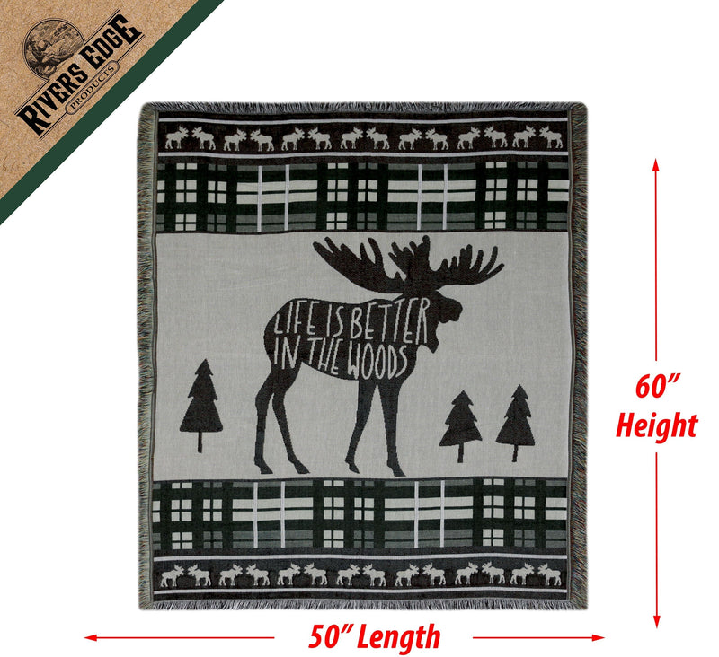 Load image into Gallery viewer, Tapestry Throw 50in x 60in-Moose