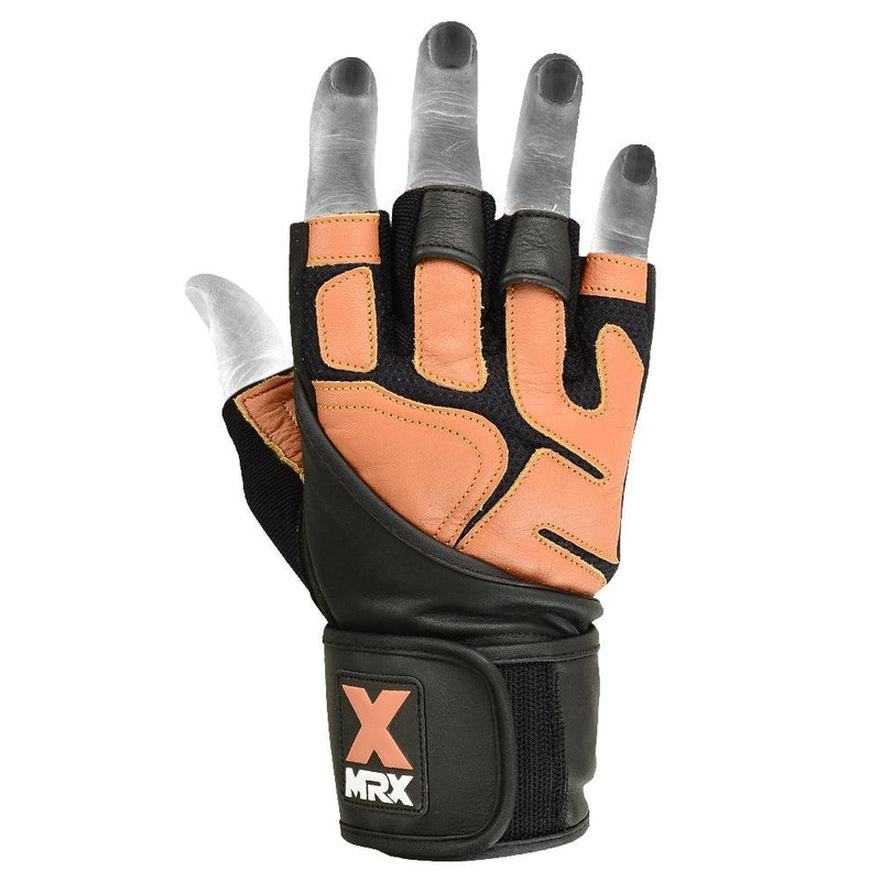 Load image into Gallery viewer, Mrx Men's Weight Lifting Pro Leather Gloves 18 Inches Long Wrist Strap