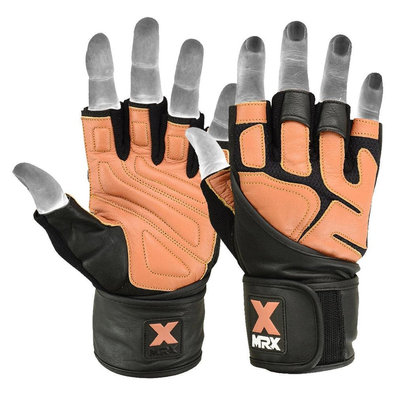 Load image into Gallery viewer, Mrx Men's Weight Lifting Pro Leather Gloves 18 Inches Long Wrist Strap