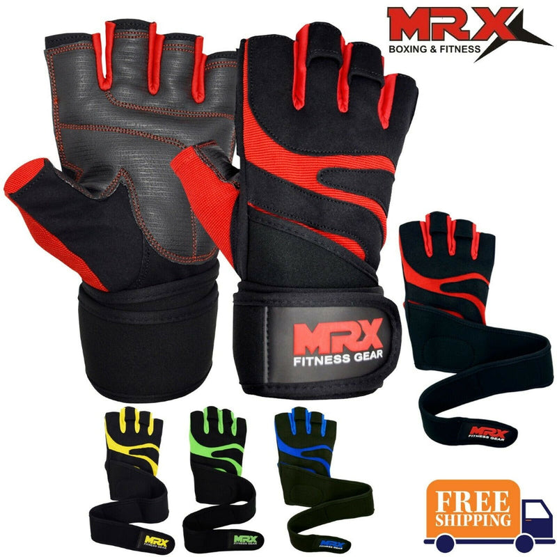 Load image into Gallery viewer, MRX Weight Lifting Gloves Gym Workout Training Bodybuilding Wrist Strap