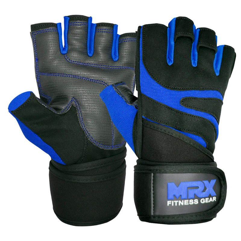 Load image into Gallery viewer, MRX Weightlifting Gloves Long Strap 2624-Blu-S